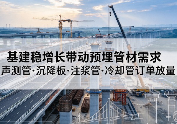 文峰基建稳增长带动预埋监测管材需求，声测管、沉降板、注浆管订单持续放量